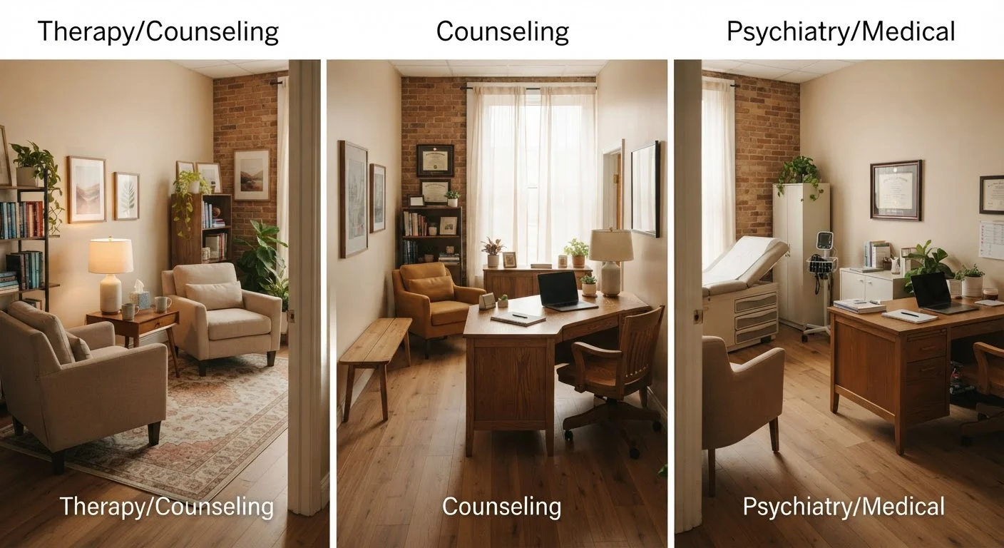 Therapy, Counseling, and Psychiatry: Understanding the Differences
